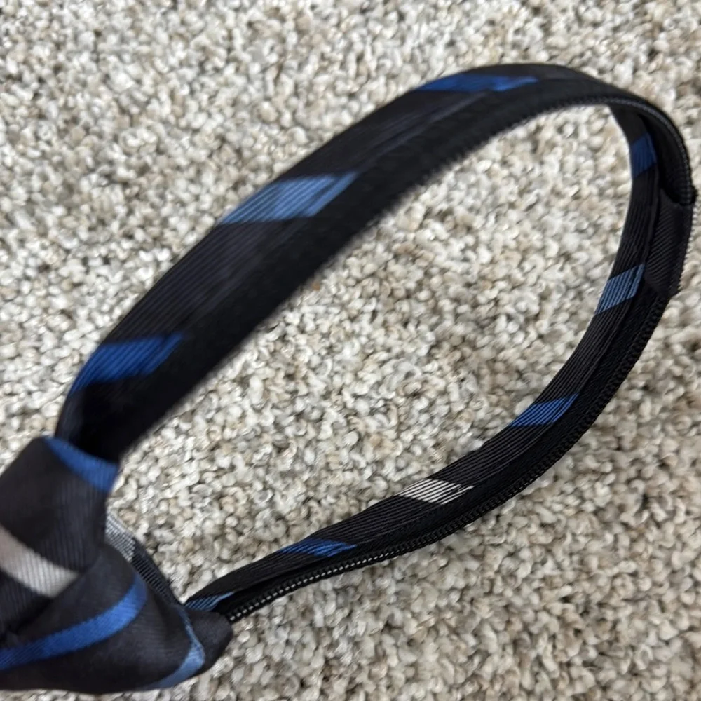 Chaps Kids Striped Tie in Black and Blue